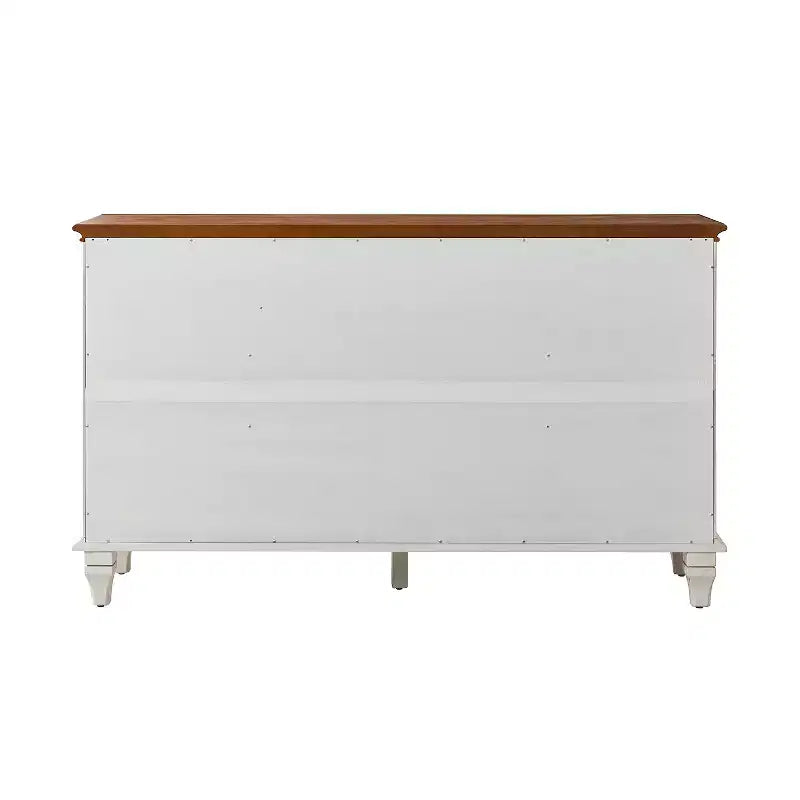 Credenza tradizionale Rick a 3 cassetti larga 58'' con gambe in legno massello | KARAT HOME