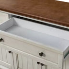 Credenza tradizionale Rick a 3 cassetti larga 58'' con gambe in legno massello | KARAT HOME