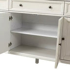 Credenza tradizionale Rick a 3 cassetti larga 58'' con gambe in legno massello | KARAT HOME