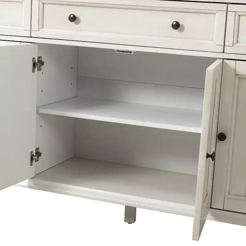 Credenza tradizionale Rick a 3 cassetti larga 58'' con gambe in legno massello | KARAT HOME