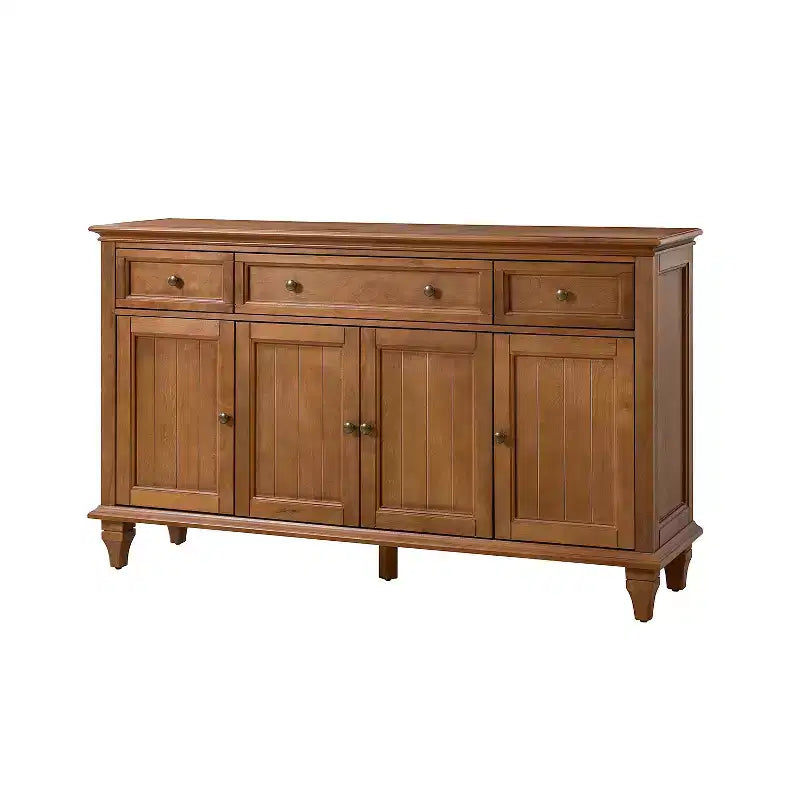 Credenza tradizionale Rick a 3 cassetti larga 58'' con gambe in legno massello | KARAT HOME