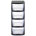 Juggernaut Storage Clear Plastic 4 Drawer Home Storage Tower with Black Frame