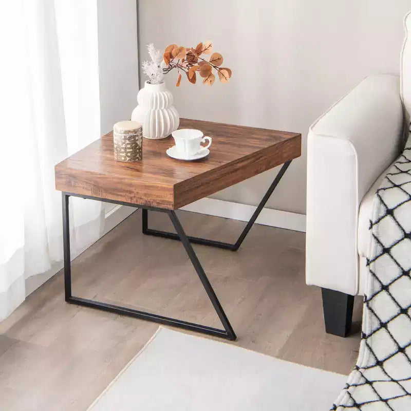 Tavolini da Caffè Moderni Costway, Set da 2 Tavolini Impilabili per Salotto