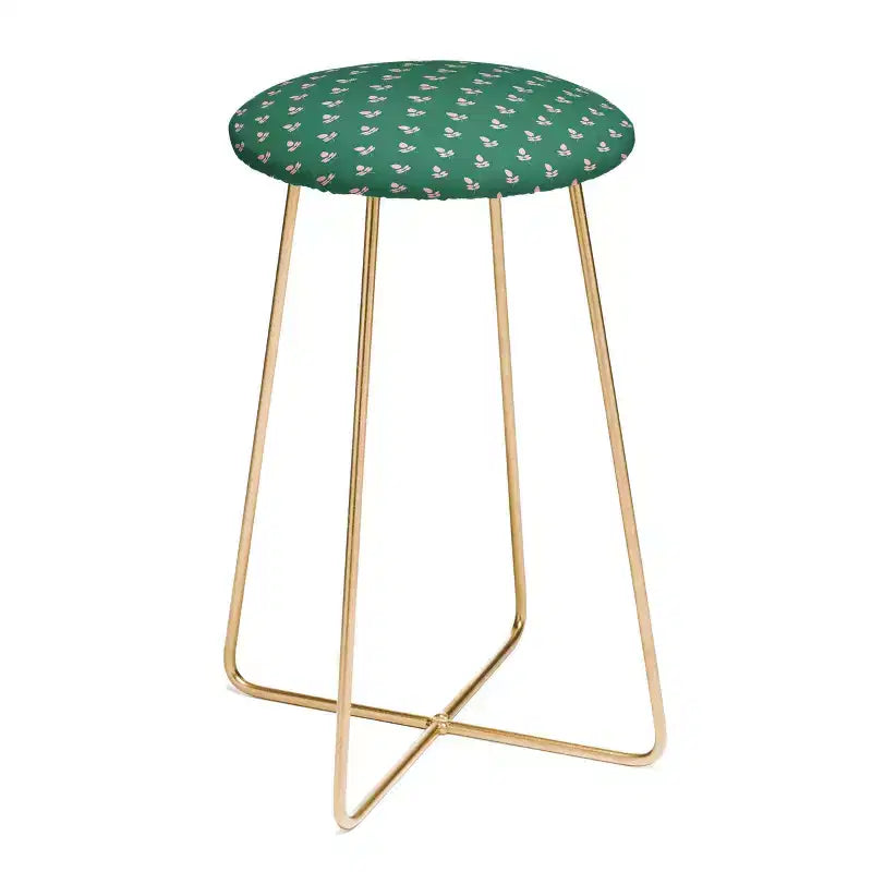 Sgabello da bar altezza bancone con foglie rosa retrò Maritza Lisa - Deny Designs