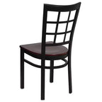 Flash Furniture Set di 4 sedie da ristorante in metallo nero con schienale a finestra serie Hercules