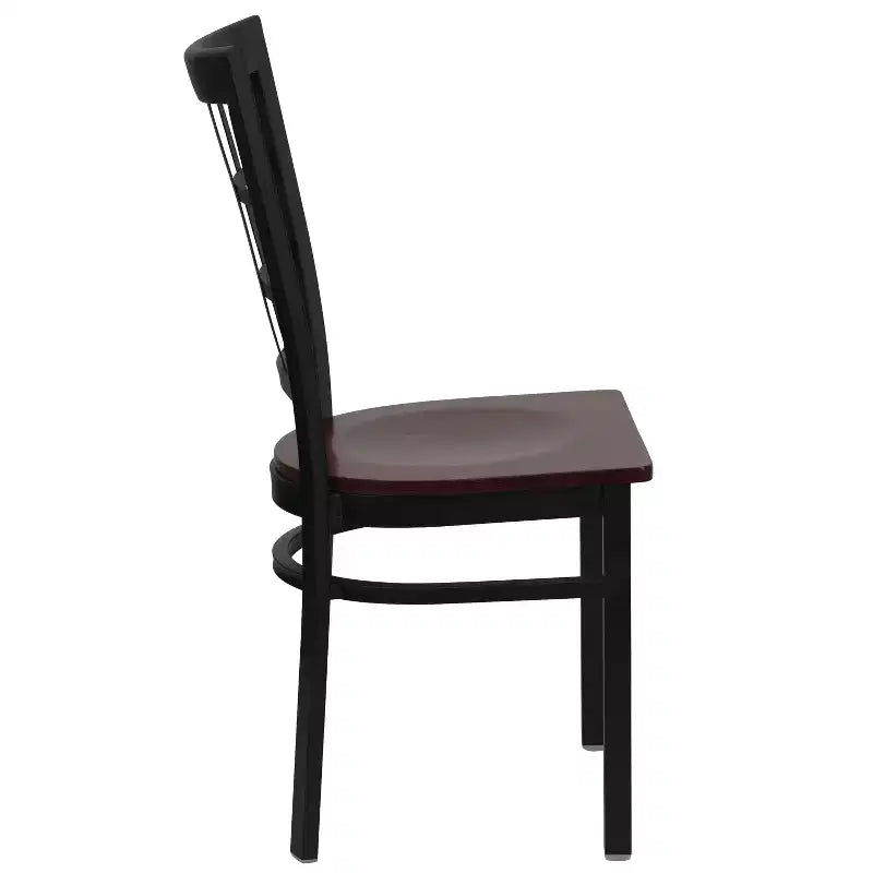 Flash Furniture Set di 4 sedie da ristorante in metallo nero con schienale a finestra serie Hercules