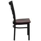Flash Furniture Set di 4 sedie da ristorante in metallo nero con schienale a finestra serie Hercules