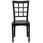 Flash Furniture Set di 4 sedie da ristorante in metallo nero con schienale a finestra serie Hercules