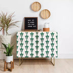 Credenza Maritza Lisa Retro con Fantasia Floreale Verde - Deny Designs