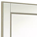 Noble Park Specchio decorativo da parete rettangolare, moderno, con bordo smussato, cornice perline color champagne, 68,5 cm di larghezza, per bagno, camera da letto, soggiorno, ufficio
