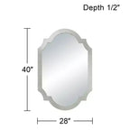 Noble Park Arch Specchio Decorativo da Parete Rettangolare Moderno Glam, Cornice in Legno Effetto Foglia Argento Lucido, Larghezza 28", per Bagno, Camera da Letto, Soggiorno, Casa
