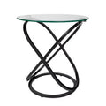 20.5 Round Galaxy Clear Tempered Glass End Table - Danya B.