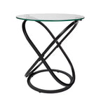 20.5 Round Galaxy Clear Tempered Glass End Table - Danya B.
