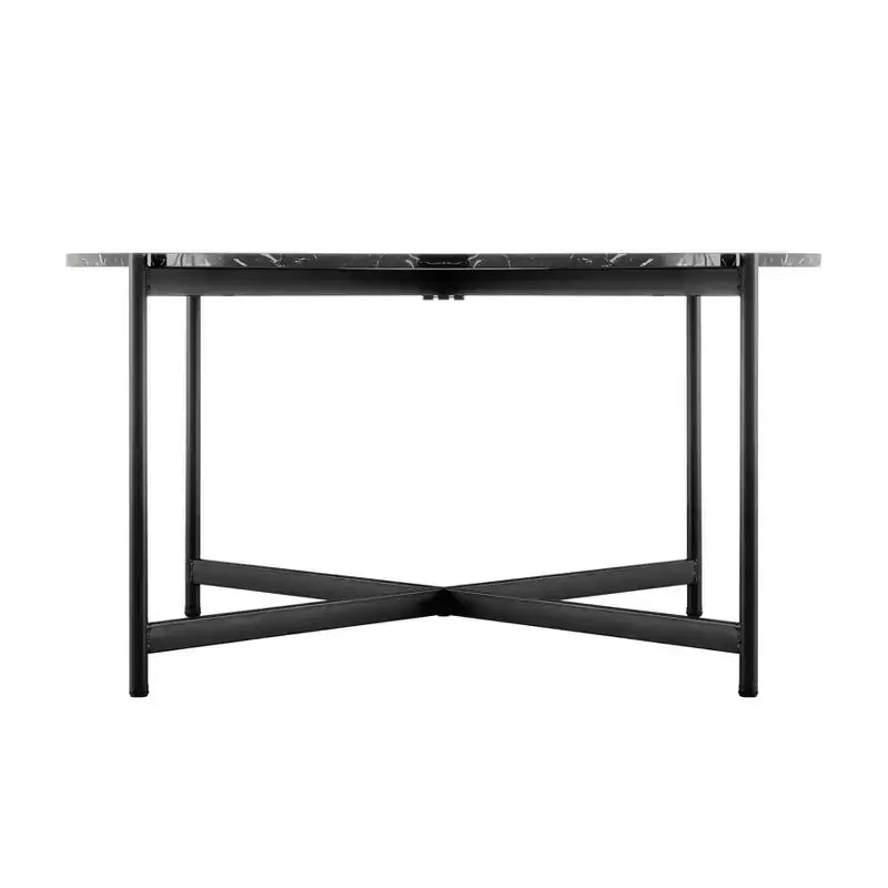 Tavolino rotondo da caffè Danya B. con finitura in marmo da 35".