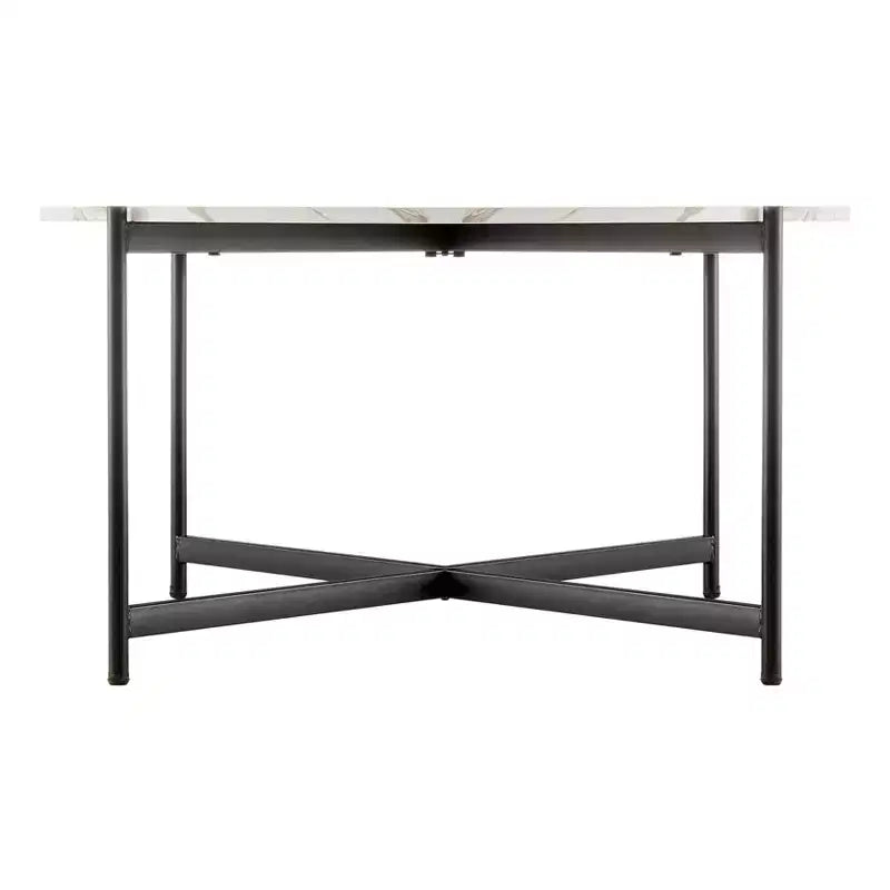 Tavolino rotondo da caffè Danya B. con finitura in marmo da 35".