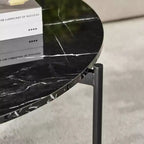 Tavolino rotondo da caffè Danya B. con finitura in marmo da 35".