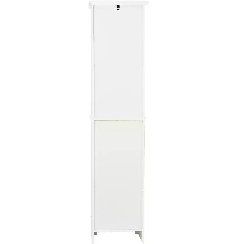 Mobiletto bagno portabiancheria alto LuxenHome in legno MDF bianco, 170 cm