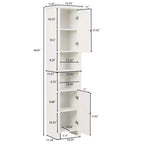 Mobiletto bagno portabiancheria alto LuxenHome in legno MDF bianco, 170 cm