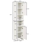 Mobiletto bagno portabiancheria alto LuxenHome in legno MDF bianco, 170 cm