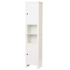 Mobiletto bagno portabiancheria alto LuxenHome in legno MDF bianco, 170 cm