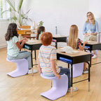 ECR4Kids Sgabello Wave Seat Perch, altezza seduta 35,5 cm - 38,3 cm, seduta flessibile, confezione da 2