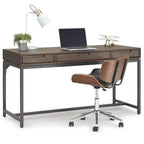 Scrittoio Devlin Mid-Century in Legno Massello con Cassetti - WyndenHall