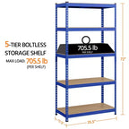 Yaheetech Scaffale portaoggetti multiuso a 5 ripiani, scaffale in metallo per garage