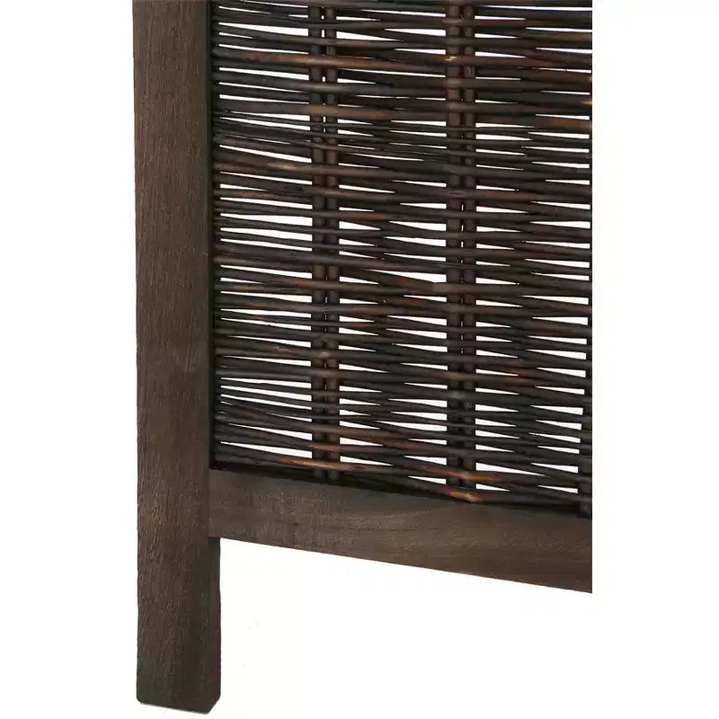 Divisorio per Ambienti Legacy Decor in Vimini e Legno con Design a Rombo