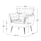 Set di 2 Poltrone Moderne in Velluto Jonat con Gambe in Metallo per Camera da Letto e Soggiorno | ART OF LIVING DESIGNS