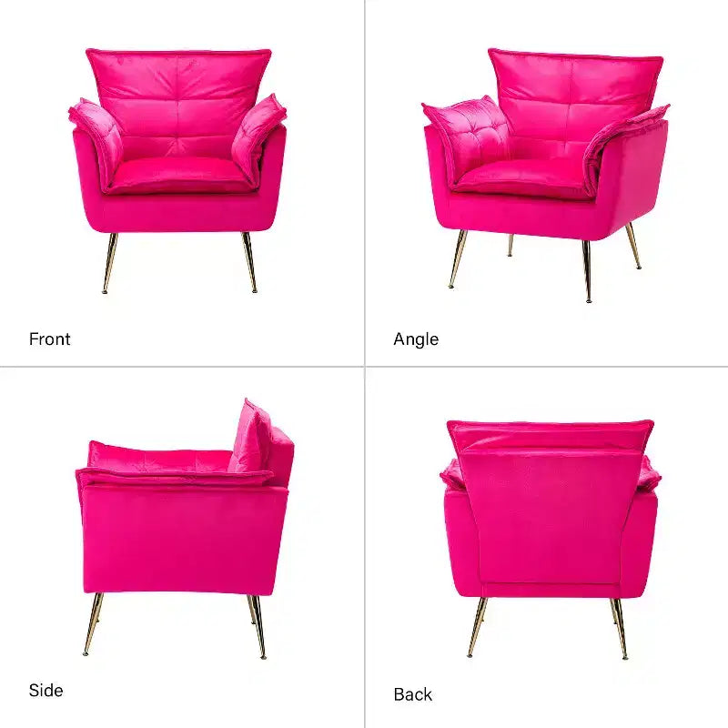 Set di 2 Poltrone Moderne in Velluto Jonat con Gambe in Metallo per Camera da Letto e Soggiorno | ART OF LIVING DESIGNS