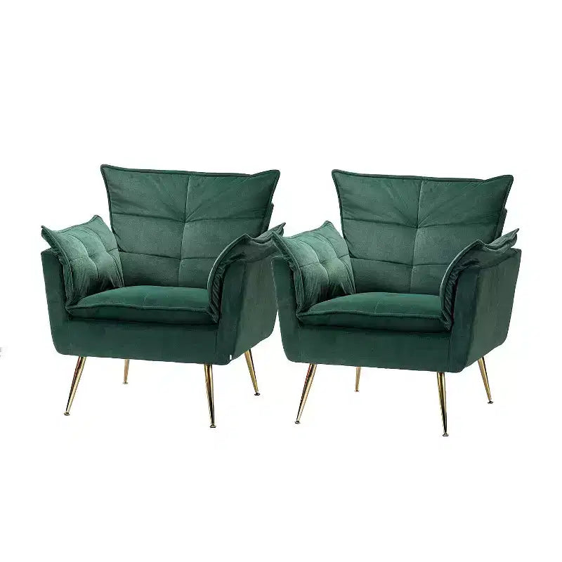 Set di 2 Poltrone Moderne in Velluto Jonat con Gambe in Metallo per Camera da Letto e Soggiorno | ART OF LIVING DESIGNS