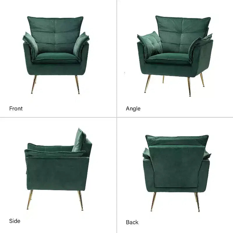 Set di 2 Poltrone Moderne in Velluto Jonat con Gambe in Metallo per Camera da Letto e Soggiorno | ART OF LIVING DESIGNS