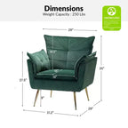 Set di 2 Poltrone Moderne in Velluto Jonat con Gambe in Metallo per Camera da Letto e Soggiorno | ART OF LIVING DESIGNS