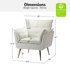 Set di 2 Poltrone Moderne in Velluto Jonat con Gambe in Metallo per Camera da Letto e Soggiorno | ART OF LIVING DESIGNS