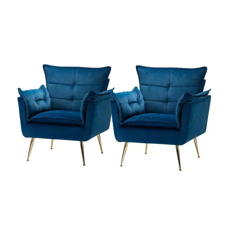 Set di 2 Poltrone Moderne in Velluto Jonat con Gambe in Metallo per Camera da Letto e Soggiorno | ART OF LIVING DESIGNS