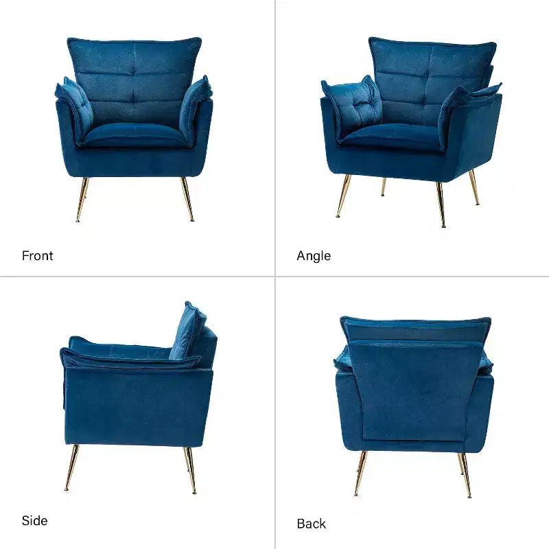 Set di 2 Poltrone Moderne in Velluto Jonat con Gambe in Metallo per Camera da Letto e Soggiorno | ART OF LIVING DESIGNS
