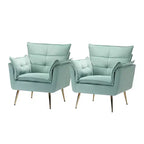 Set di 2 Poltrone Moderne in Velluto Jonat con Gambe in Metallo per Camera da Letto e Soggiorno | ART OF LIVING DESIGNS