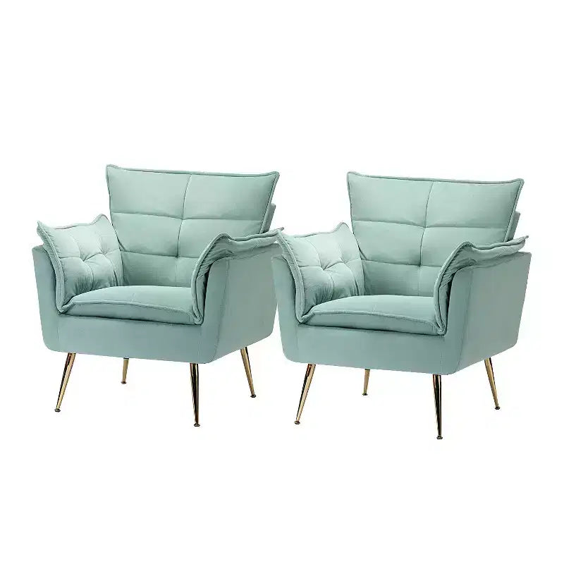 Set di 2 Poltrone Moderne in Velluto Jonat con Gambe in Metallo per Camera da Letto e Soggiorno | ART OF LIVING DESIGNS