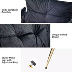 Set di 2 Poltrone Moderne in Velluto Jonat con Gambe in Metallo per Camera da Letto e Soggiorno | ART OF LIVING DESIGNS