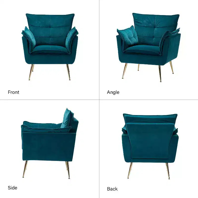 Set di 2 Poltrone Moderne in Velluto Jonat con Gambe in Metallo per Camera da Letto e Soggiorno | ART OF LIVING DESIGNS