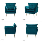 Set di 2 Poltrone Moderne in Velluto Jonat con Gambe in Metallo per Camera da Letto e Soggiorno | ART OF LIVING DESIGNS