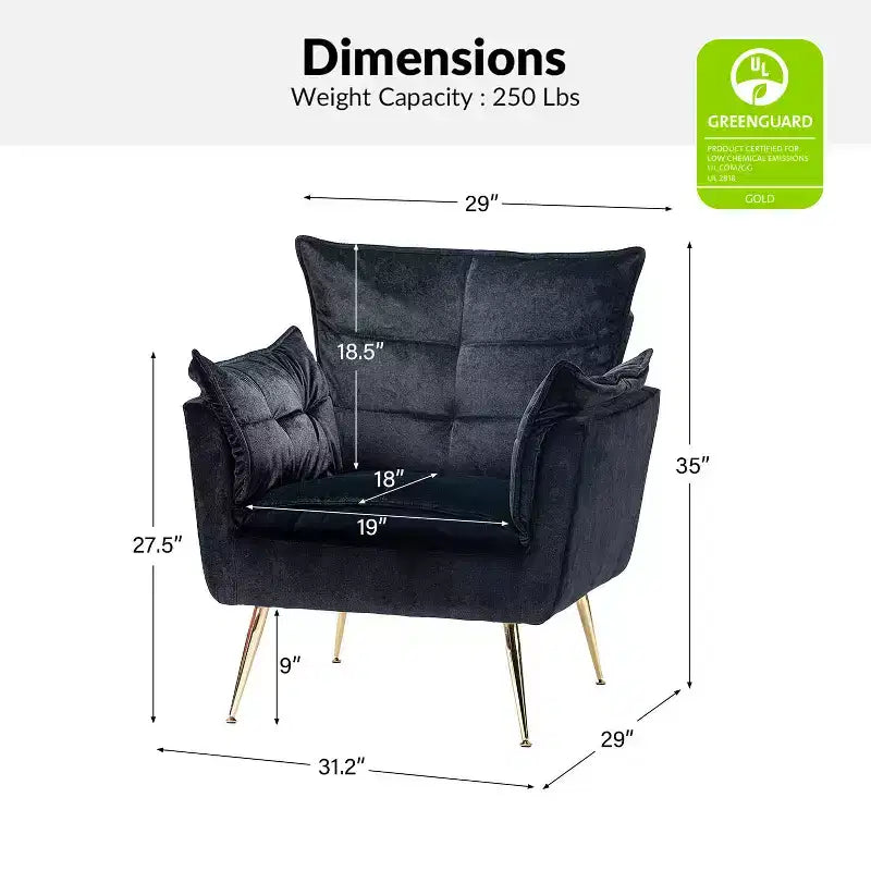 Set di 2 Poltrone Moderne in Velluto Jonat con Gambe in Metallo per Camera da Letto e Soggiorno | ART OF LIVING DESIGNS