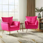 Set di 2 Poltrone Moderne in Velluto Jonat con Gambe in Metallo per Camera da Letto e Soggiorno | ART OF LIVING DESIGNS