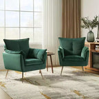 Set di 2 Poltrone Moderne in Velluto Jonat con Gambe in Metallo per Camera da Letto e Soggiorno | ART OF LIVING DESIGNS