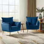 Set di 2 Poltrone Moderne in Velluto Jonat con Gambe in Metallo per Camera da Letto e Soggiorno | ART OF LIVING DESIGNS