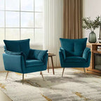 Set di 2 Poltrone Moderne in Velluto Jonat con Gambe in Metallo per Camera da Letto e Soggiorno | ART OF LIVING DESIGNS