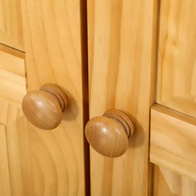 HOMCOM 67 Dispensa da cucina in legno di pino, Armadietti indipendenti con ante e ripiani regolabili, Meccanismo di chiusura ammortizzata