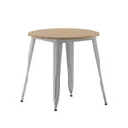 Flash Furniture Declan Commercial Grade Indoor/Outdoor Dining Table, 30 Round All Weather Poly Resin Top with Steel Base