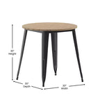 Flash Furniture Declan, Tavolo da Pranzo per Interni/Esterni per Uso Commerciale, Piano Rotondo in Poliresina per Tutte le Stagioni da 76 cm con Base in Acciaio