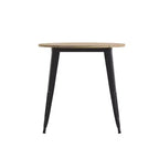 Flash Furniture Declan, Tavolo da Pranzo per Interni/Esterni per Uso Commerciale, Piano Rotondo in Poliresina per Tutte le Stagioni da 76 cm con Base in Acciaio